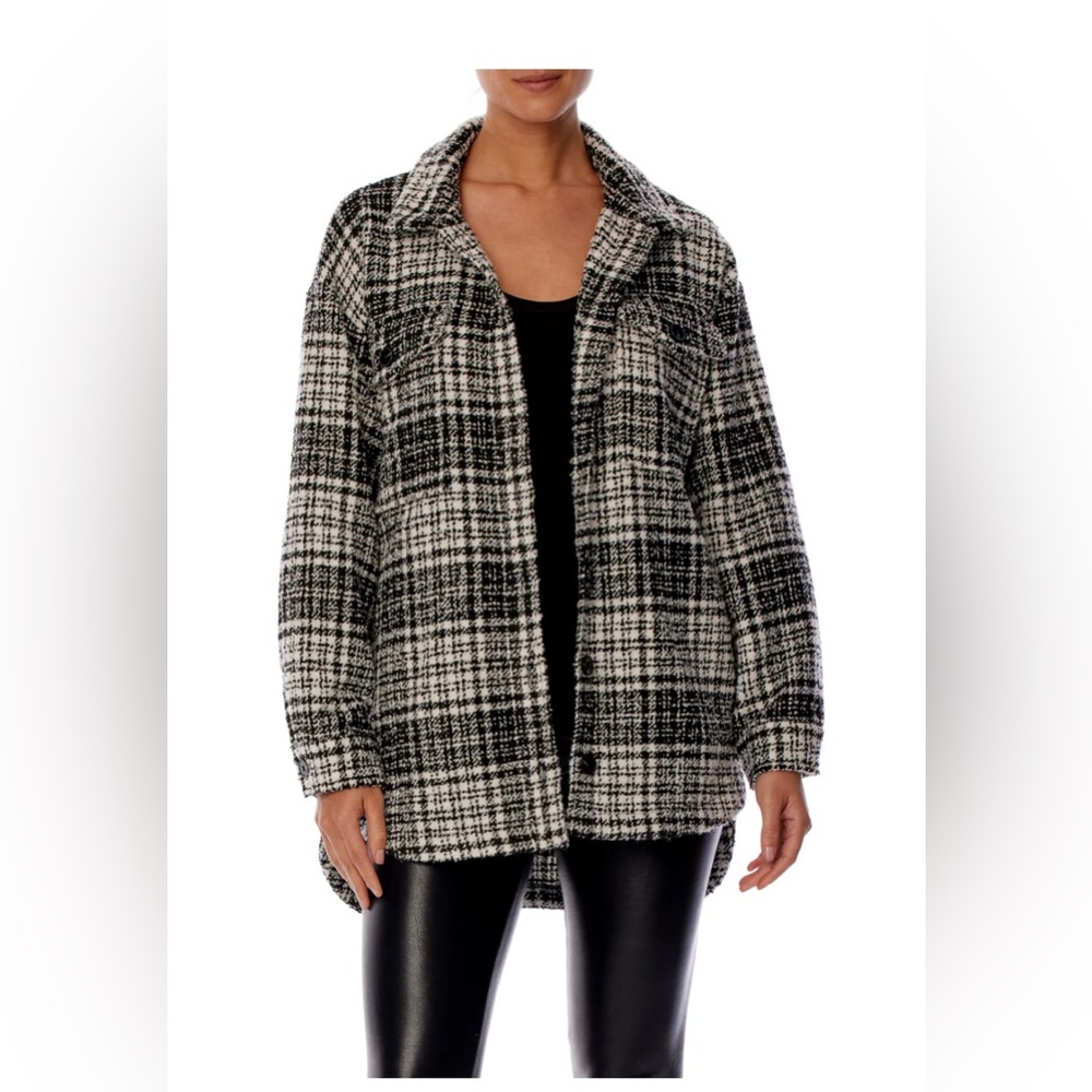 LBLC the Label Monochrome Plaid Teddy Jacket